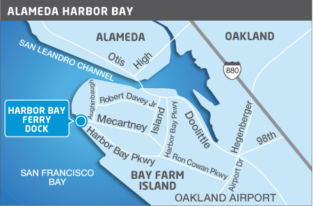 Map of Harbor Bay Ferry Terminal