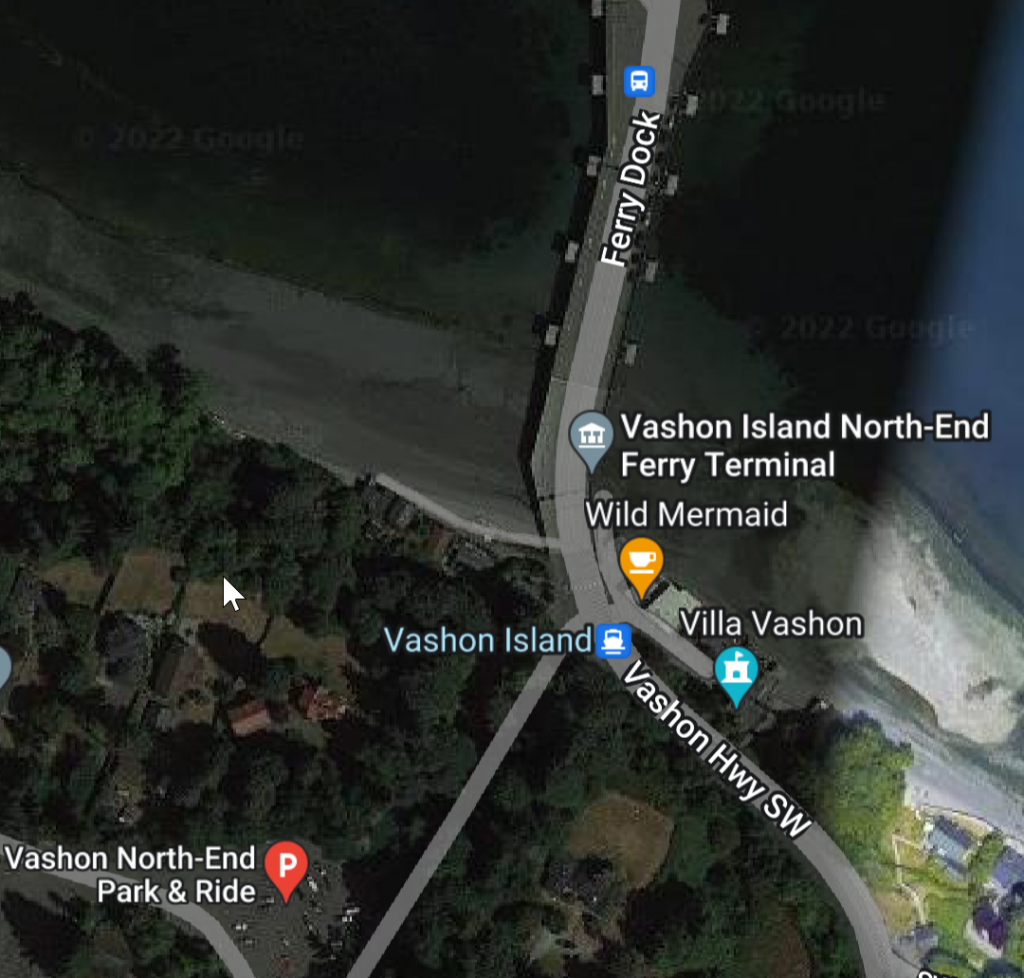 Vashon Island ferry Park and Ride parking lot