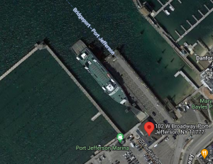 Map of Port Jefferson Ferry Terminal Location