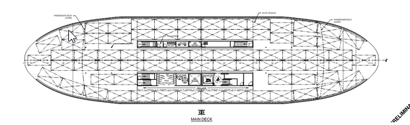 Preliminary design of main deck for new Cape May-Lewes ferry vessel