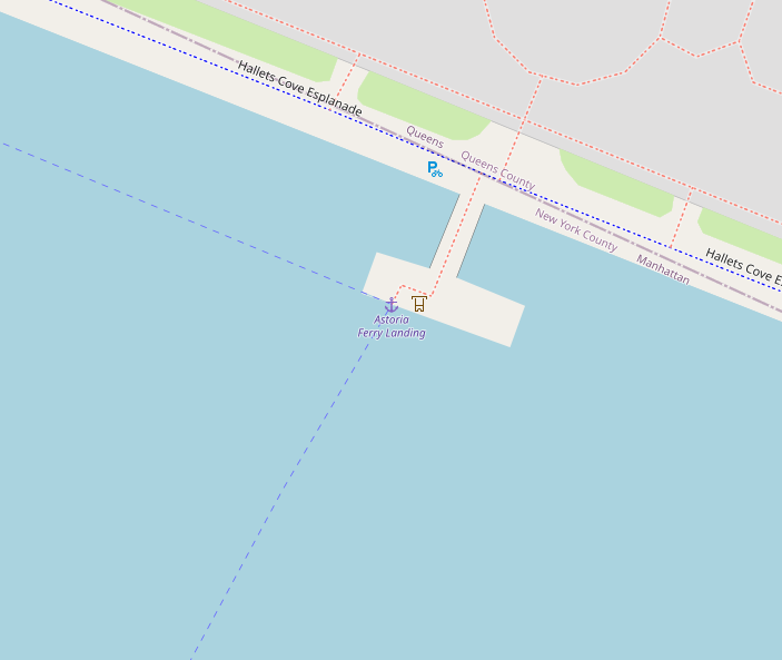 A map of the Astoria Ferry Terminal and Landing location.